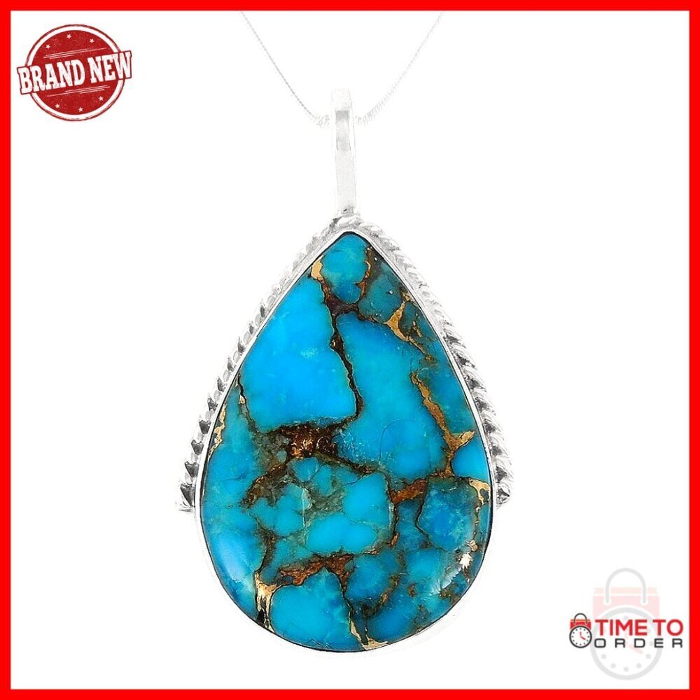Sterling Silver 925 Gemstone Pendant Necklace with 20" Snake Chain